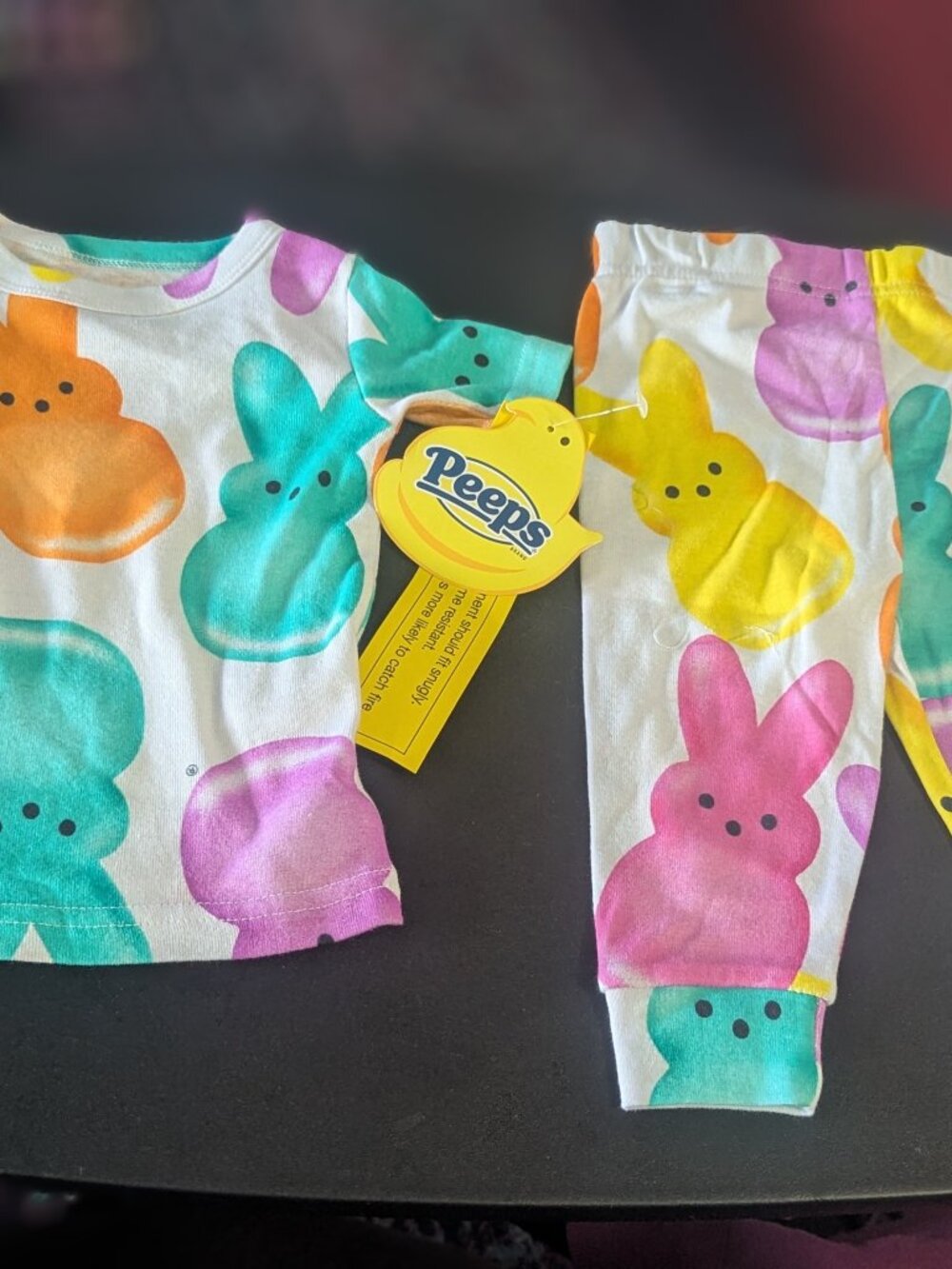 Peeps Brand: Girls 2-piece Sleepwear. Colorful Bunnies outfit.